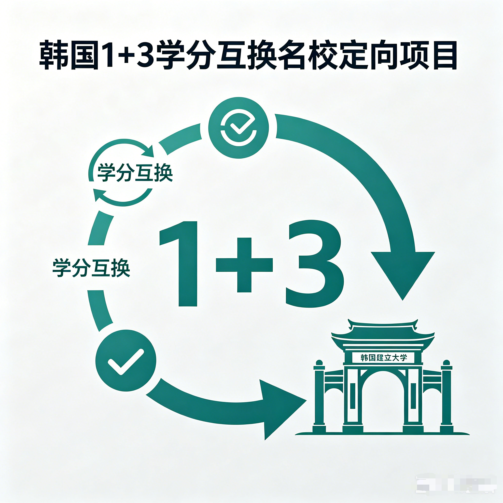 北京韩国留学1+3学分互换项目（名校定向）